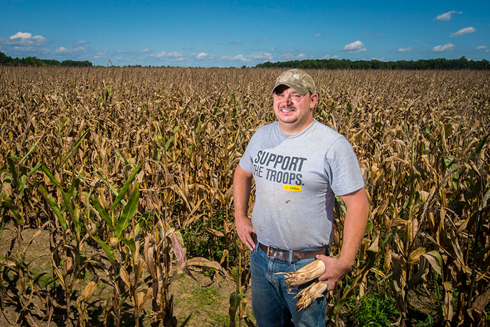 Veteran Farmer in a field