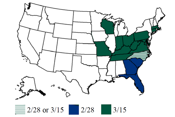 Tobacco Sales Closing Date Map