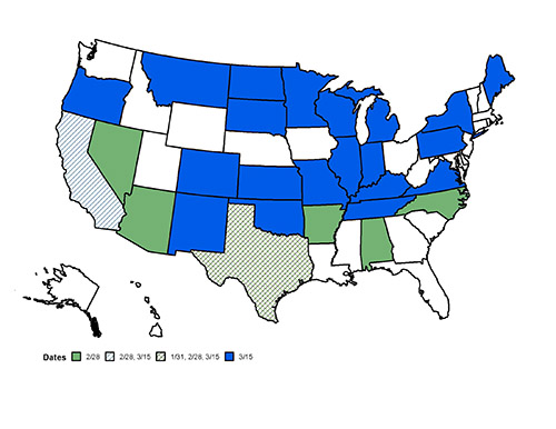 Hemp Sales Closing Dates Map